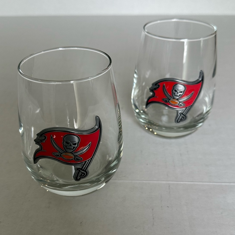 Tampa Bay Buccaneers Stemless Wine Glasses by Great American Products Set of 2